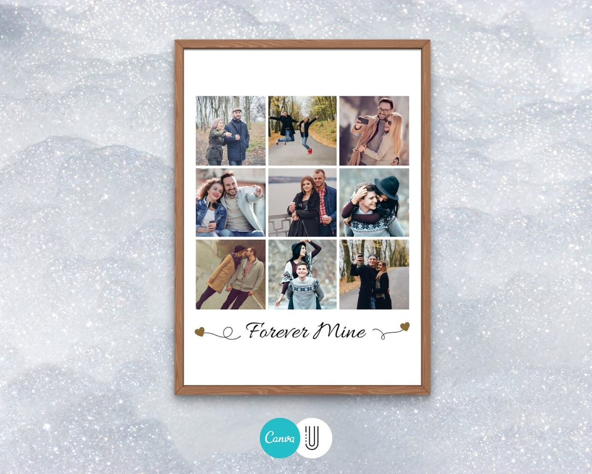 Personalized anniversary keepsake photo collage