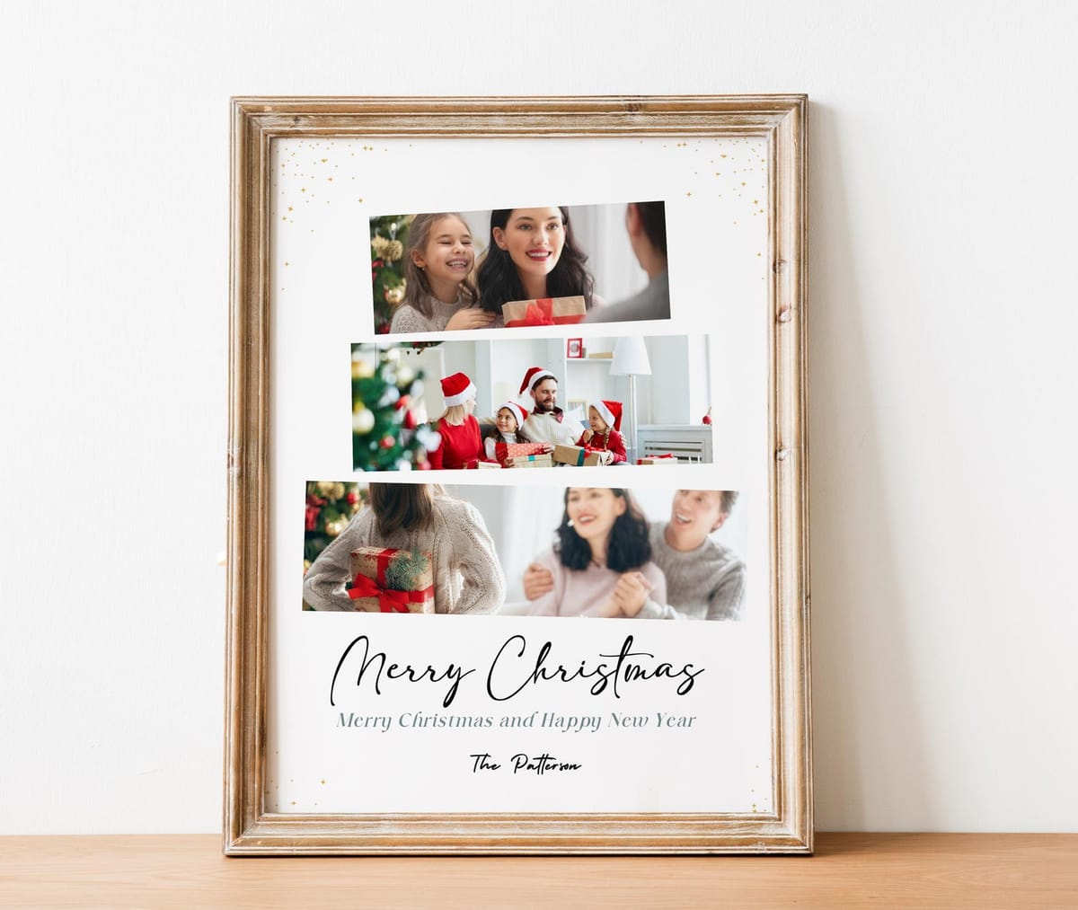 Merry Christmas family photo collage keepsake framed