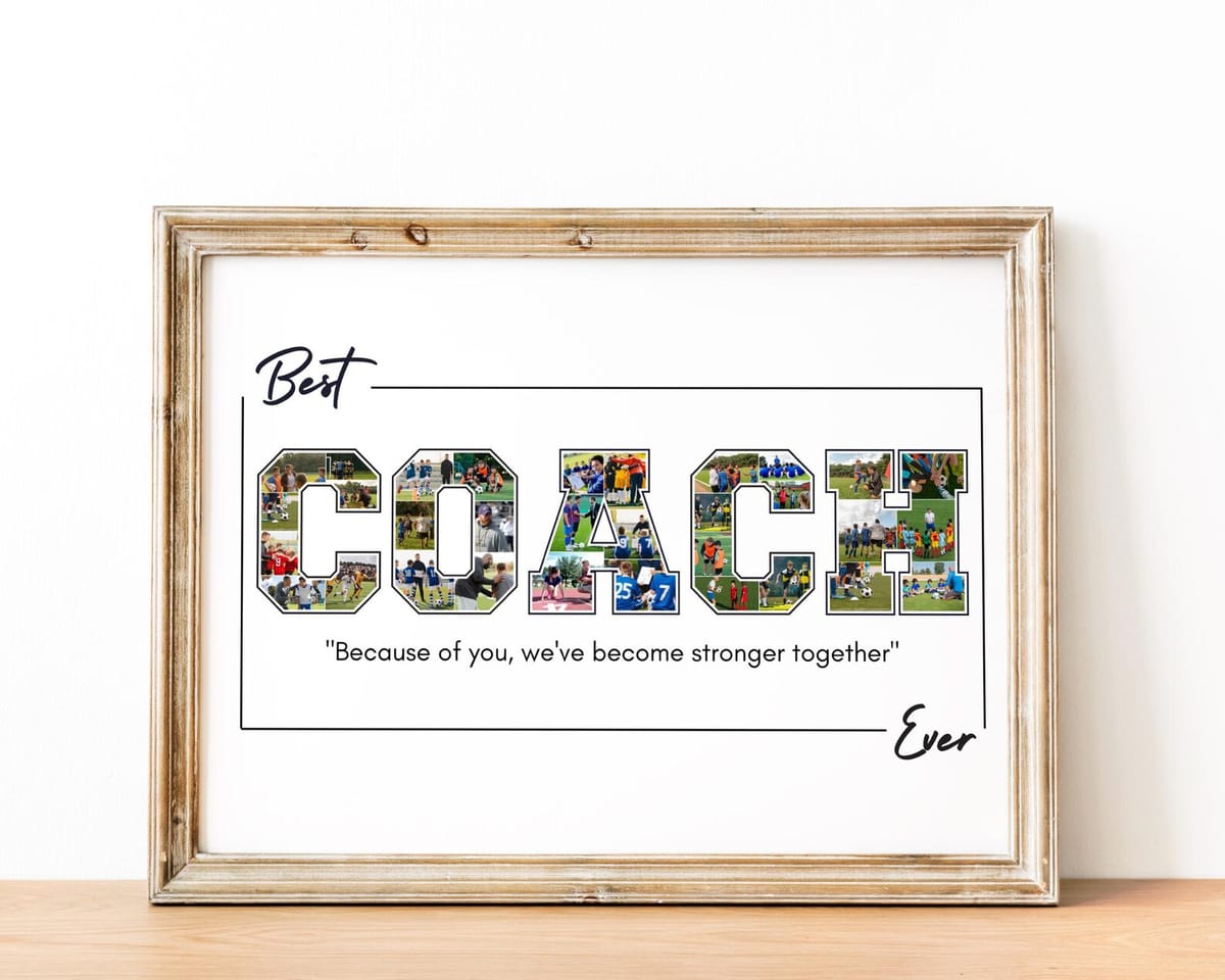 Personalized coach sport photo collage gift