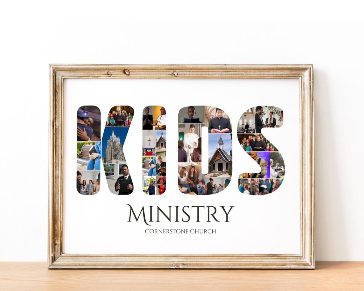 KIDS MINISTRY photo collage for a children’s ministry leader