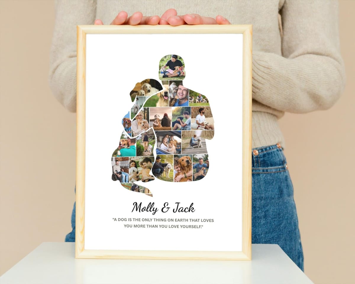 Dog and owner photo collage keepsake