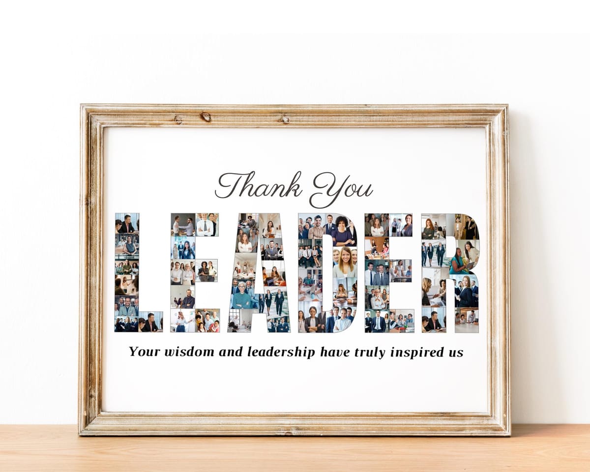 LEADER word photo collage retirement gift for a boss or mentor