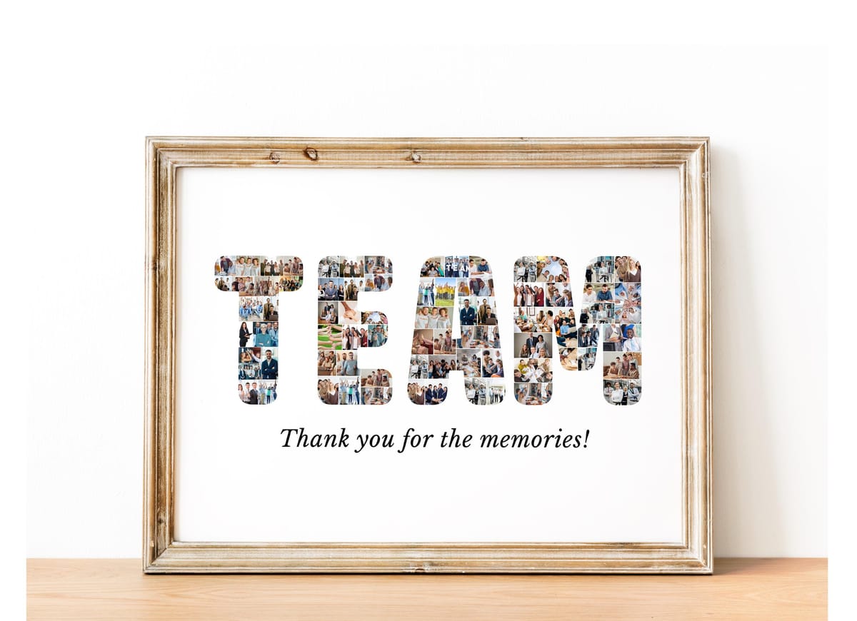 TEAM word photo collage retirement gift the whole office can sign