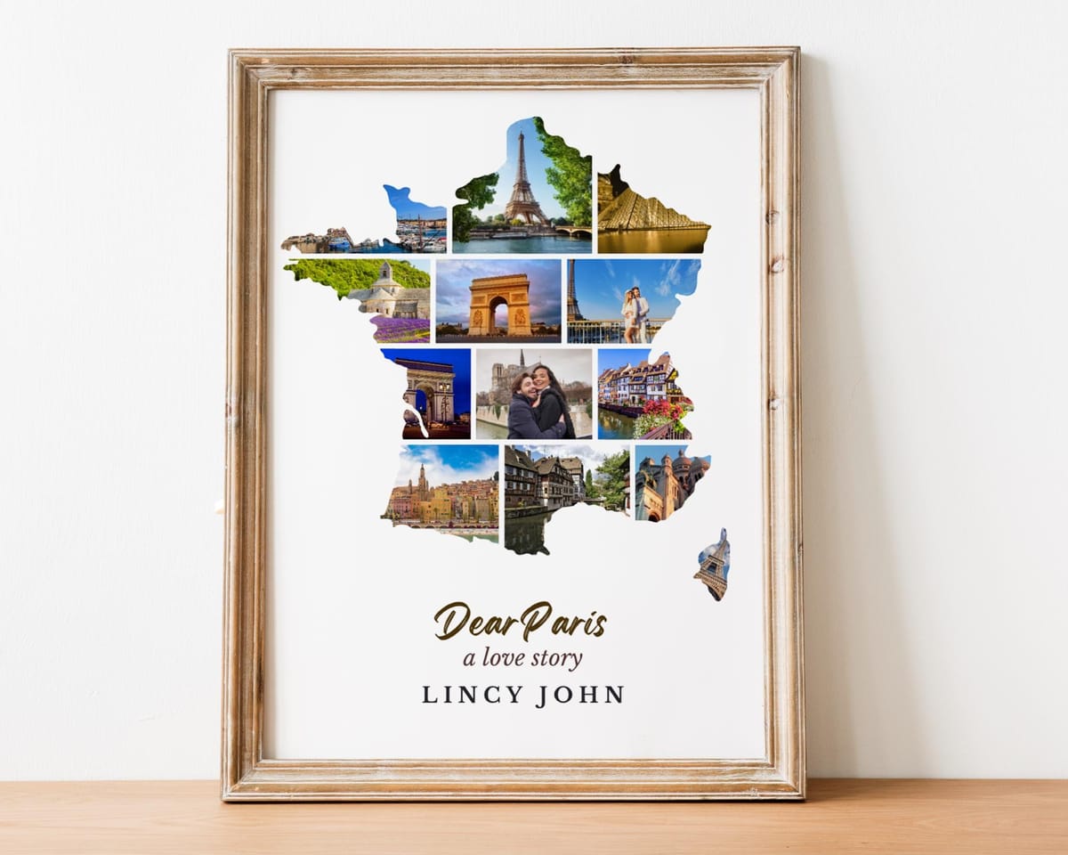 France map photo collage travel keepsake