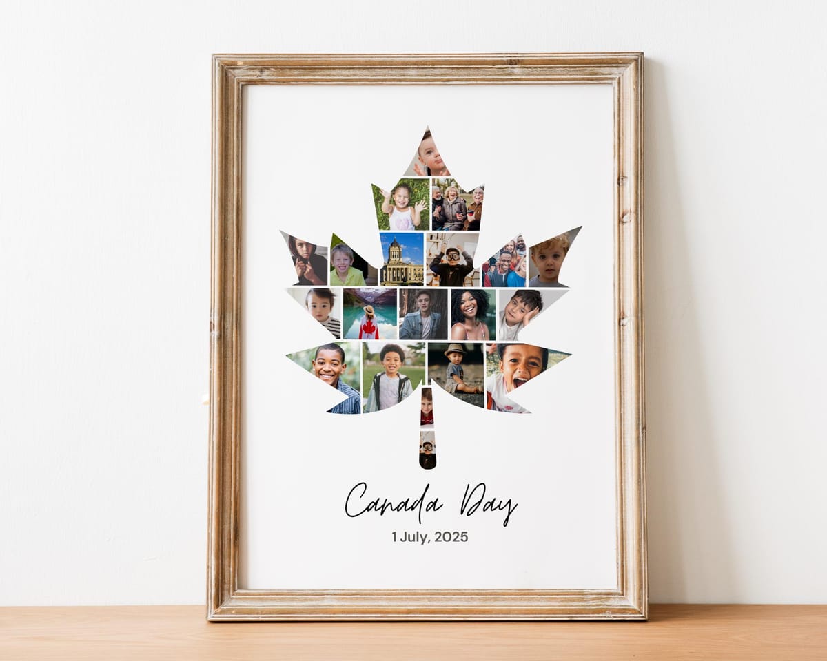 Canada maple leaf photo collage keepsake