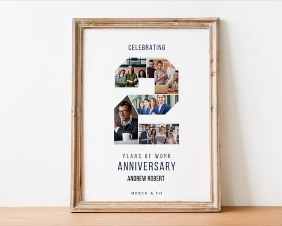 2nd Work Anniversary Photo Collage Gift (Digital Download)