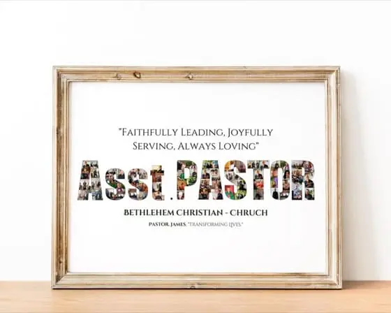 Pastor Appreciation Photo Collage: Church Gift (Digital File)