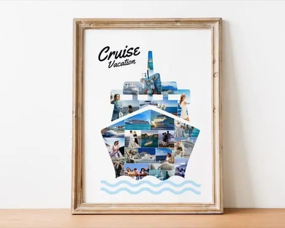 Cruise Photo Frame Canva Template Family Cruise Collage Travel Art Gift Printable Cruise Keepsake Anniversary Gift