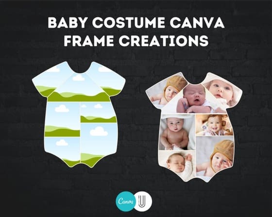 Baby Costume Photo Canva Frame: Newborn Photoshoot (Digital File)