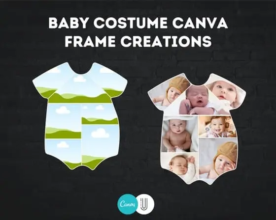 Baby Costume Photo Canva Frame: Newborn Photoshoot (Digital File)
