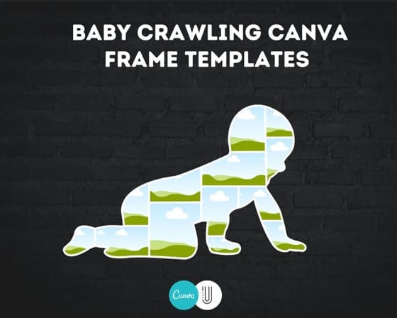 Baby Crawling Photo Collage: Canva Frame Template (Digital Download)