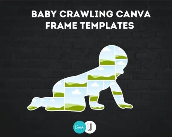 Baby Crawling Photo Collage: Canva Frame Template (Digital Download)