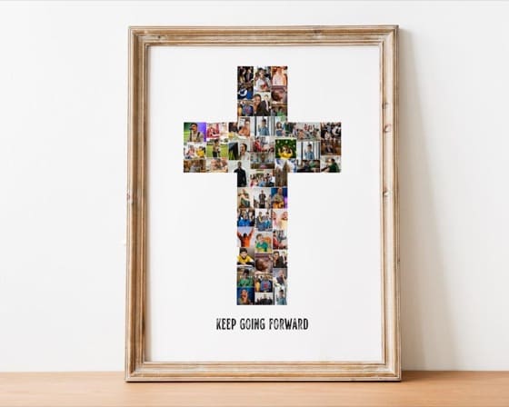 Cross Photo Collage Canva Template Baptism Gift Baby Baptism Keepsake Christian Gift Custom Photo Collage Church Decor Spiritual Milestone
