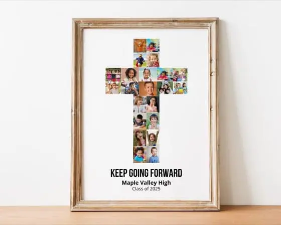 Cross Photo Collage Canva Template Baptism Gift Baby Baptism Keepsake Christian Gift Custom Photo Collage Church Decor Spiritual Milestone