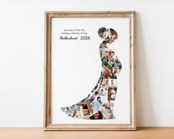 Motherhood Photo Collage, Pregnancy Keepsake (Canva Template Digital Download)