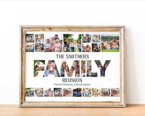 Personalized Poster Photo Collage Canva Template for Family Reunions, Farewell Gifts, Birthday Celebrations, and Custom Picture Collage Fram