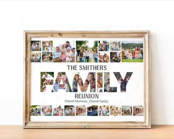 Personalized Poster Photo Collage Canva Template for Family Reunions, Farewell Gifts, Birthday Celebrations, and Custom Picture Collage Fram
