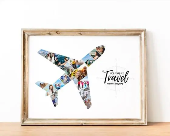 Personalized Airplane Photo Collage: Pilot Gift, Vacation Keepsake (Digital File)
