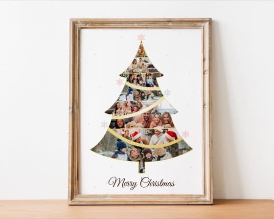 Custom Christmas Photo Collage: Xmas Tree Gift (Digital File)