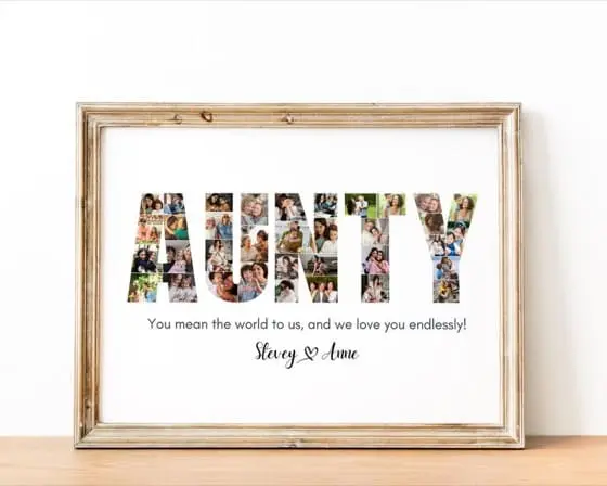 Aunty Photo Collage Template: Personalized Family Keepsake (Digital File)