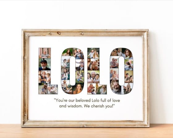 Personalized Lolo Photo Collage: Grandparent Keepsake (Digital File)