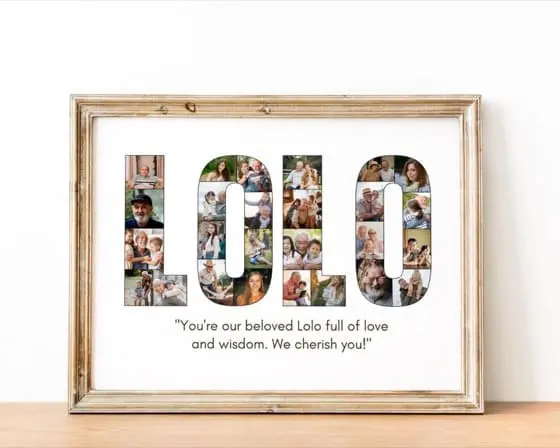 Personalized Lolo Photo Collage: Grandparent Keepsake (Digital File)
