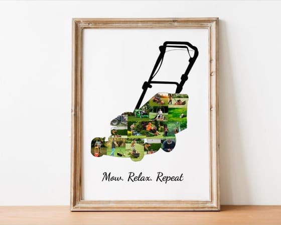 Lawn Mower Photo Collage Canva Template for Personalized Gardening Memories, Lawn Care Picture Displays, Editable PhotoCollage Designs