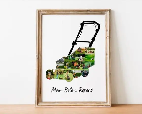 Lawn Mower Photo Collage Canva Template for Personalized Gardening Memories, Lawn Care Picture Displays, Editable PhotoCollage Designs