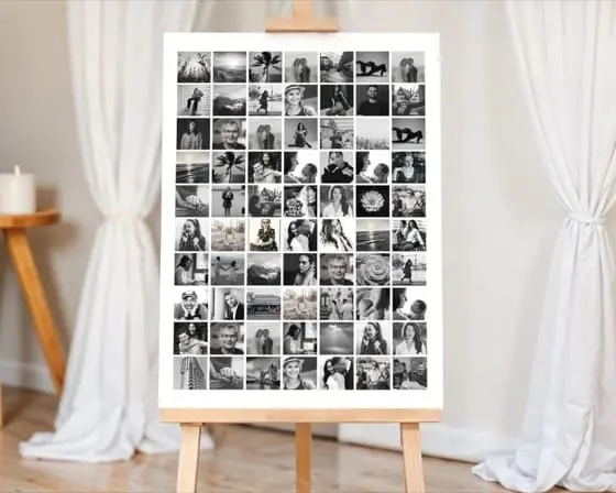 70 Photo Collage Template, Minimalist Grid (Canva Digital Download)