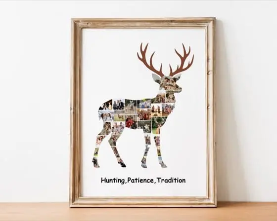 Deer Hunting Gifts, Hunting Gift for Men, Personalized Deer Photo Collage, Hunting Dad and Son Gift, Hunting Memory Photo Frame, Boyfriend