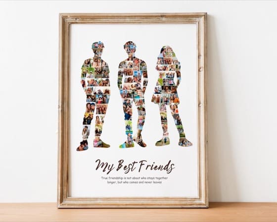 Friends Photo Collage Gift, Canva Template (Digital File)