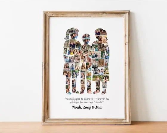 Siblings Photo Collage: Custom Friendship Gift (Digital Download)