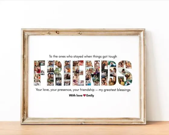 Friends Photo Collage Template: Customizable Friendship Gift (Digital Download)
