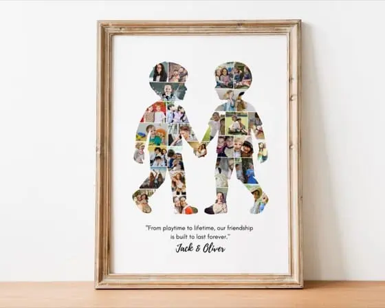 Boys Friendship Photo Collage Canva Template | Personalized BFF Boys Memory Gift for Best Friends