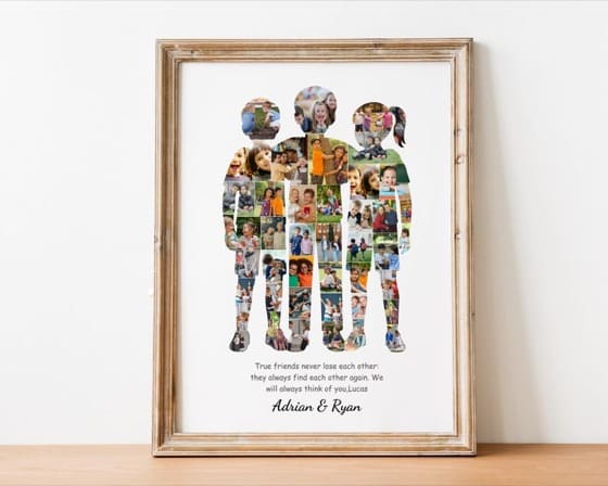 2boys 1girl Photo Collage Print, 10 year old kids, Friendship Keepsake (Digital Download)