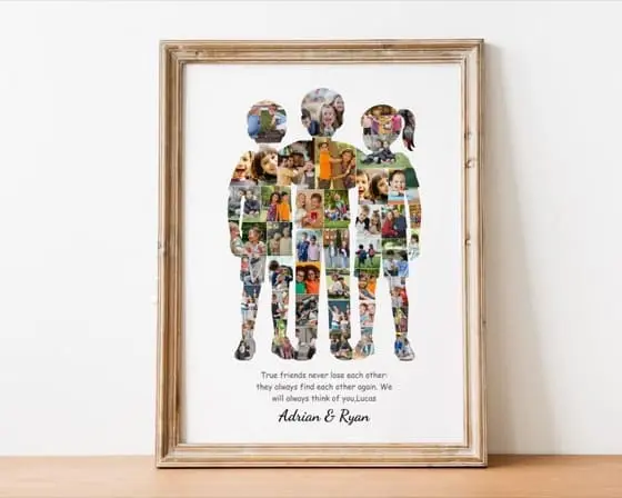 2boys 1girl Photo Collage Print, 10 year old kids, Friendship Keepsake (Digital Download)