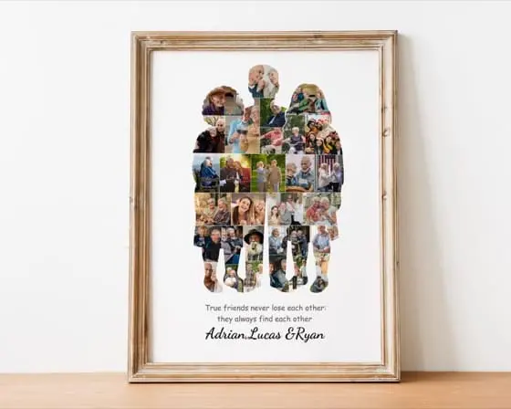 Custom BFF Silhouette Photo Collage – Personalized adult Friendship Gift