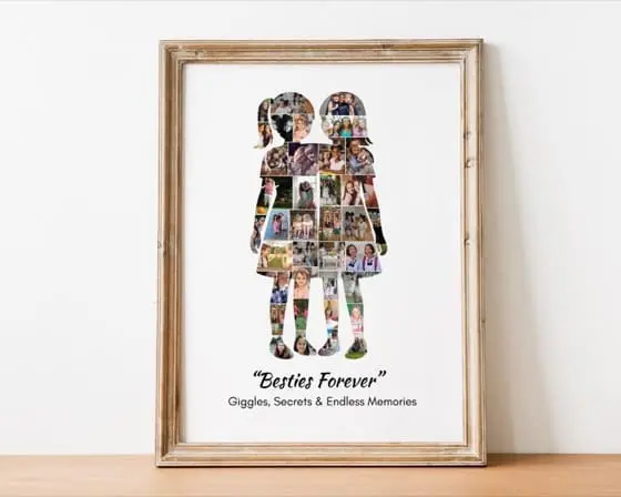 Two Girls Friendship Photo Collage, Close Friends Forever Memories (Digital)