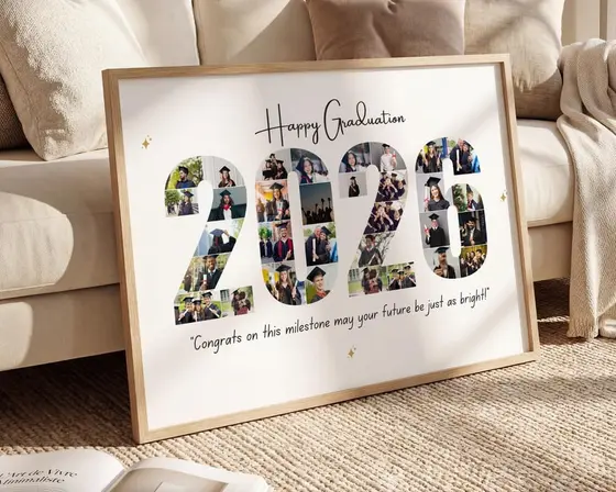 2026 Number Graduation Photo Collage: Custom Grad Gift (Digital File)