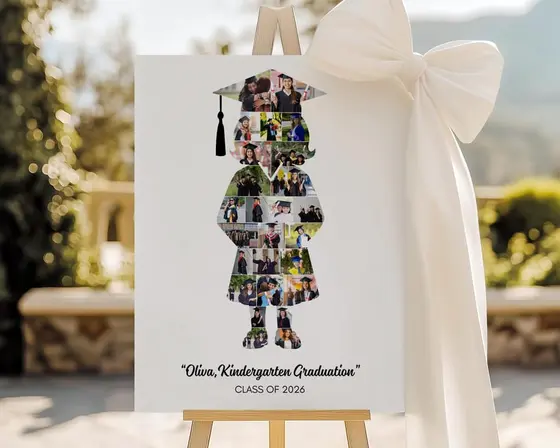 Kindergarten Graduation Photo Collage: Editable Canva Template
