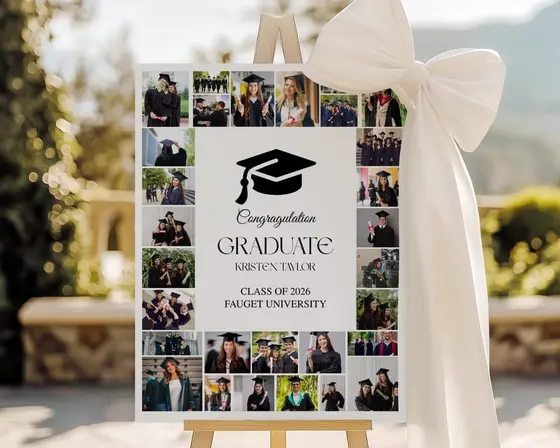 Graduation Photo Collage Template, Class of 2026 Welcome Sign (Canva)
