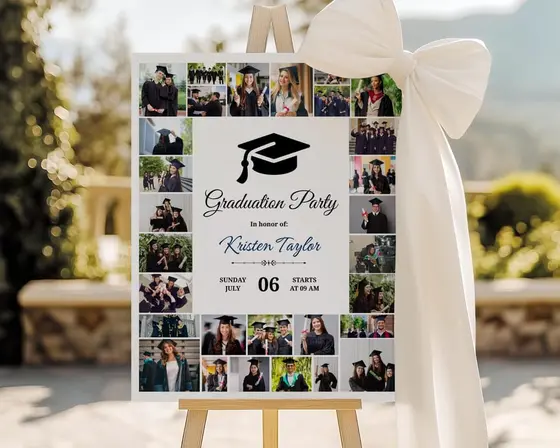 Class of 2026 Graduation Collage: Grad Welcome Sign & Party Decor (Canva)