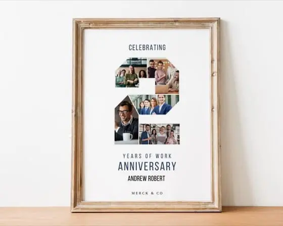 2nd Work Anniversary Photo Collage Gift (Digital Download)