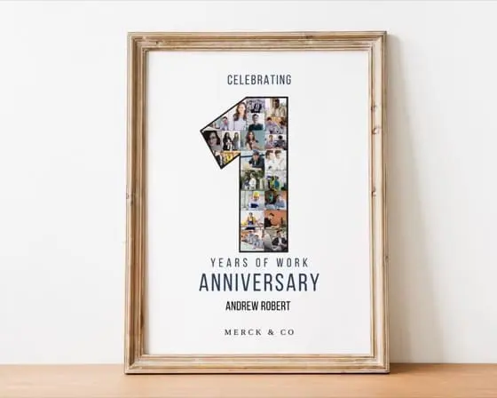 First Work Anniversary Photo Collage Gift (Digital File)