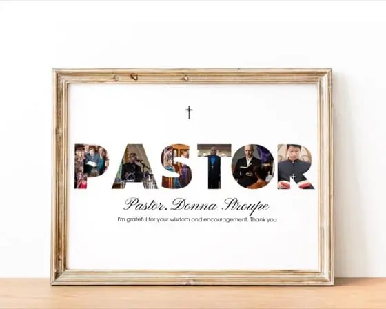 Pastor Appreciation Photo Collage: Church Group Gift (Digital File)