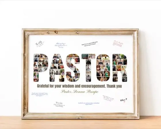 Pastor Appreciation Photo Collage: Christian Church Group Gift (Canva Digital Template)