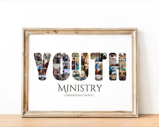 Youth Ministry Photo Collage Canva Template for Christian Youth Pastors, Kids Ministry Anniversaries, and Personalized Ministry Leader Wall