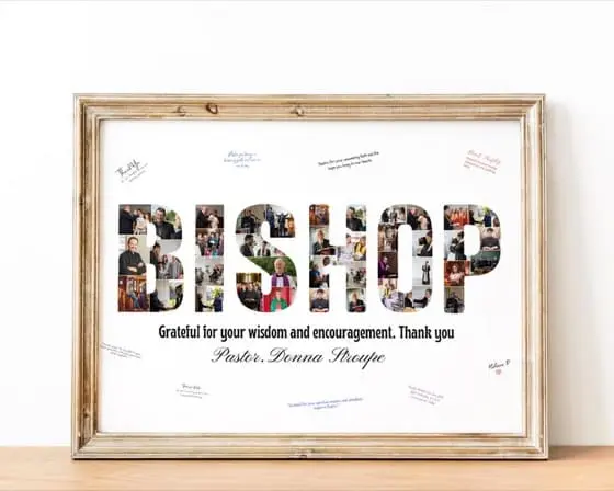 Personalized Bishop Photo Collage Gift Priest Birthday Gift Pastor Appreciation Personalized Gifts 5 Years Pastor Ministry Pastor Ordination
