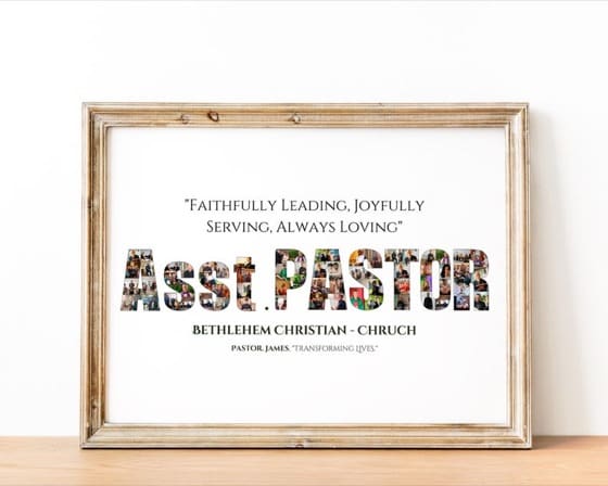 Pastor Appreciation Photo Collage: Church Gift (Digital File)