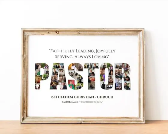 Pastor Appreciation Photo Collage: Christian Group Gift (Digital File)